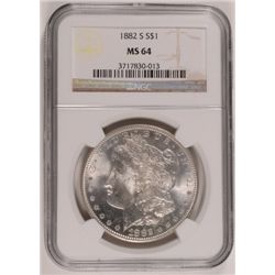1882-S MORGAN DOLLAR NGC MS64