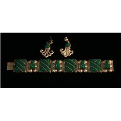 Silver Bracelet with Matching Earrings,