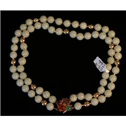 Jade Necklace and Matching Earrings,