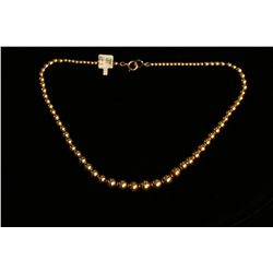 Graduated Gold Bead Necklace,