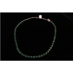 Jade and Sterling  Beaded Necklace