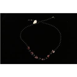 Obsidian Beaded Necklace,