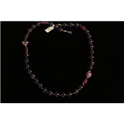 Amethyst Beaded Necklace,
