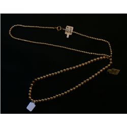 Two 14k Hollow Bead Necklaces