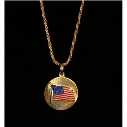 14k Yellow Gold Pendant and Chain,