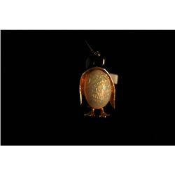 Emerald Gold and Opal Penguin Pin,