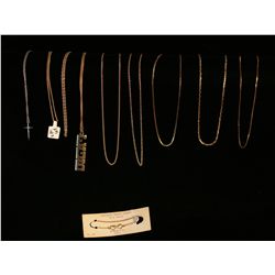 Lot of 10 Gold Chains,