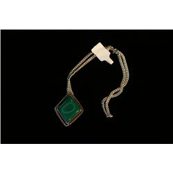 Malachite and Silver Pendant,