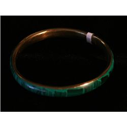 Malachite Overlay Bangle Bracelet,