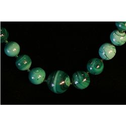 Malachite Bead Necklace,