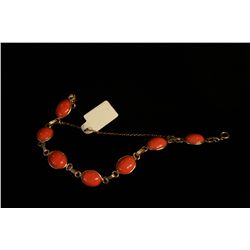 14k Pink Coral Bracelet