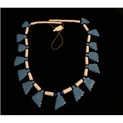 Necklace with Carved Stone Leaves,
