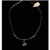Image 2 : Liquid Silver with Turquoise Necklace,