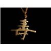 Image 1 : 14k Yellow Gold Chinese Character Pendant & Chain