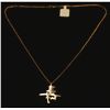 Image 2 : 14k Yellow Gold Chinese Character Pendant & Chain
