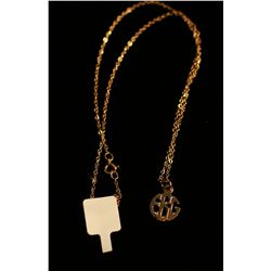 One 14k Yellow Gold Initial Pendant & Chain