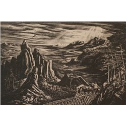 Reginald Neal, Lithograph, "Gold Train",