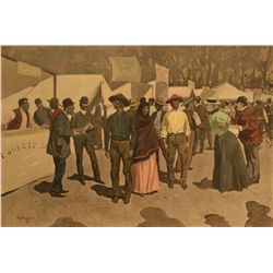 Frederick Remington, Hand Colored Lithograph,