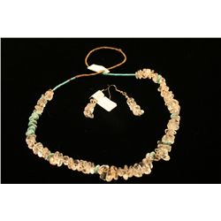 Clear Stone Nugget Necklace Set,