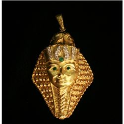 Gold Tutankhamen Mask Pendant,