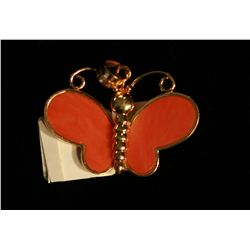 14k Yellow Gold Butterfly Pendant