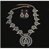Image 1 : Sterling and Turquoise Squash Blossom, 4pc Set.
