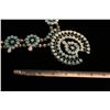 Image 5 : Sterling and Turquoise Squash Blossom, 4pc Set.