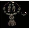 Image 1 : Sterling and Turquoise Zuni Squash Blossom,