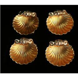Set of Four Silver Plate Shells