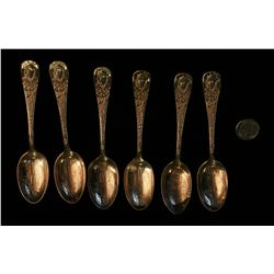 10Set of 6 Worlds Fair 1898 Spoons,