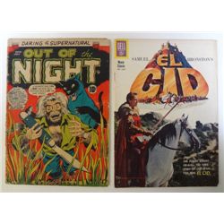 2 Comic Books  -  Four Color #1259 & Out of the Night July 1954