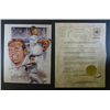 Image 1 : AUTOGRAPHED 8 x 10 Mickey Mantle Petronella Print with COA