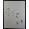 Image 1 : Barack Obama AUTOGRAPHED White 8 x 10 Sheet with Smiley Face/Peace Sign Comic