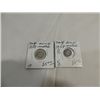 Image 1 : LOT 2 EARLY DATE 1858 & 58O SEATED HALF DIME - VG