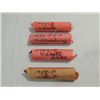 Image 1 : LOT 4 DATE ROLLS WHEAT PENNIES 1944S, 34, 20 & 19