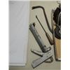Image 2 : LOT 13 VARIOUS OLD SHOP TOOLS: PRY BAR, HAMMER,