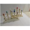 LOT 2 VINTAGE CHRISTMAS MANTLE FIVE LIGHTED CANDLE