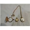 Image 1 : LOT 3 VINTAGE LADYS GOLD TONE POCKET WATCHES
