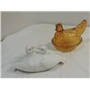Image 2 : LOT 6 CERAMIC & GLASS ITEMS: GLASS NESTED HEN,