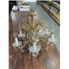 VINTAGE BRASS & CRYSTAL DINING ROOM CHANDELIER