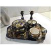 Image 3 : LOT 10 VINTAGE CERAMIC & ALUMINUM DECORATIVE ITEM: