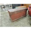 Image 1 : PRIMITIVE 38X18X19 PINEWOOD FLIP LID STORAGE TRUNK