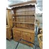 Image 1 : VINTAGE KNOTTY PINE PLATE DISPLAY & LINEN CABINET