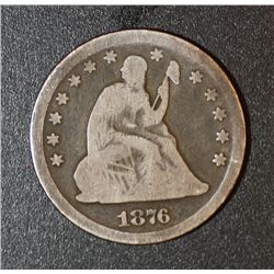 1876 CC Liberty Seated Quarter   G