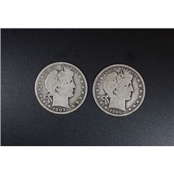 Barber Half Dollars - 1906-O, 1907