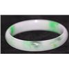 Image 2 : CHINESE WHITE AND GREEN JADE BANGLE; DIAMETER 2.7 IN