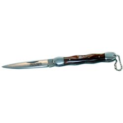 COLLECTORS EDITION 7.5" BROWN METAL HANDLE  FOLDING KNI