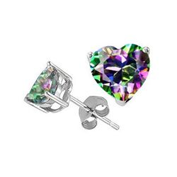 Genuine 2.10 ctw Heart Shape Mystic Topaz Earring 14kt