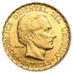 Uruguay 5 Peso Gold Coin AGW. .2501 - (AU/BU) (date of