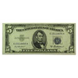 1953's $5 Silver Certificate (Almost Uncirculated)